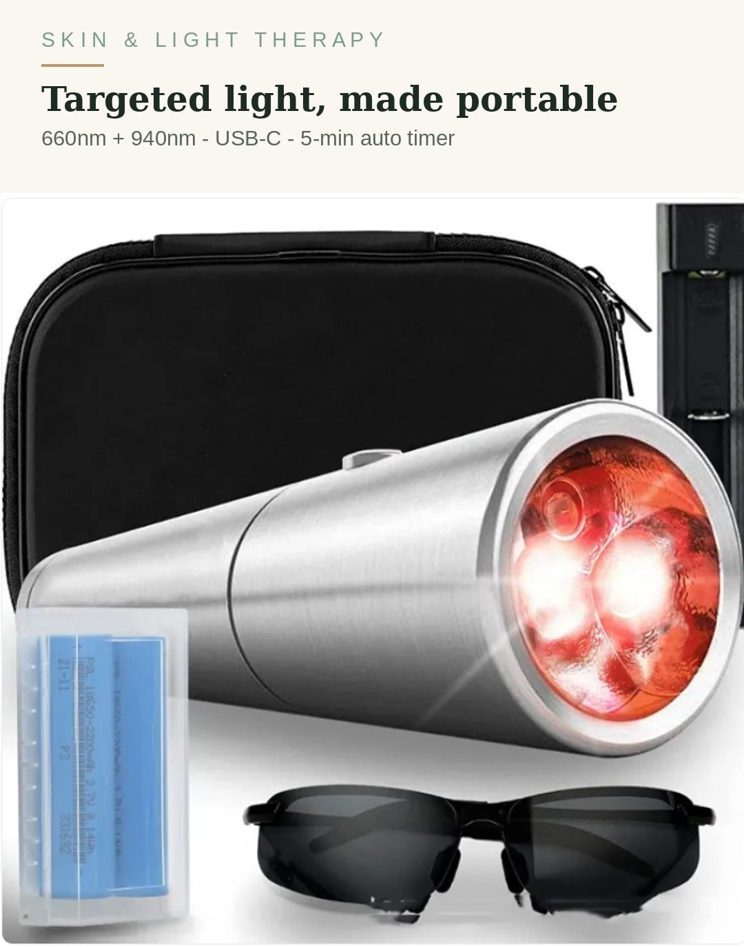 Red light therapy pen, handheld 660nm plus 940nm wand kit