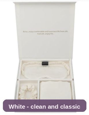 Silk Sleep Gift Set in white - clean and classic, the set arrives boxed and gift-ready.