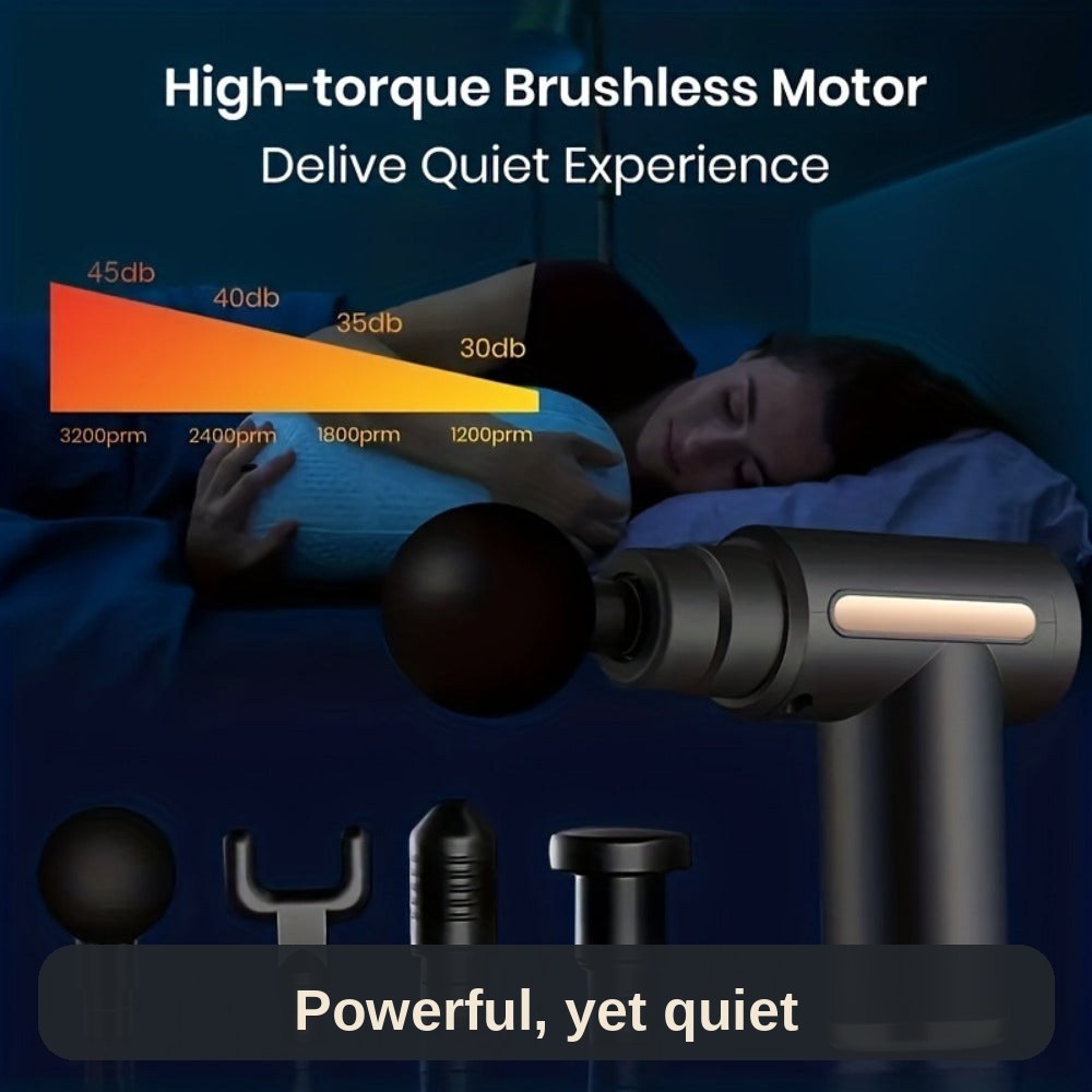 A quiet high-torque brushless motor gives a powerful massage that won't drown out the TV - or wake the house.