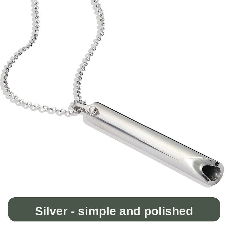 Breathing Necklace in silver - polished, simple and easy to wear with anything.