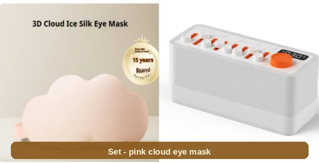 Bundle set with the soft pink cloud eye mask - gentle around the eyes and easy to wear all night.