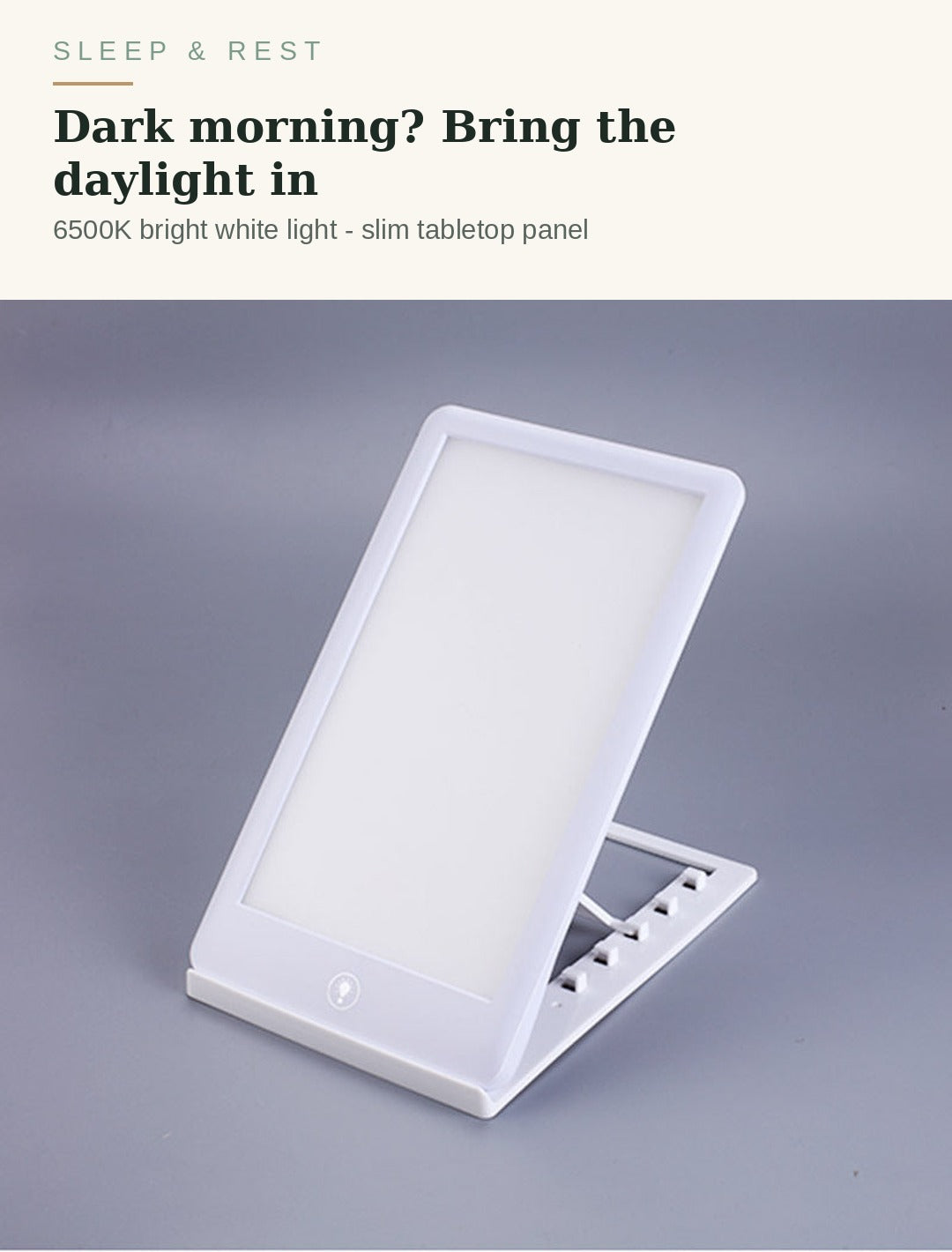 Daylight lamp 6500K bright light panel for dark mornings