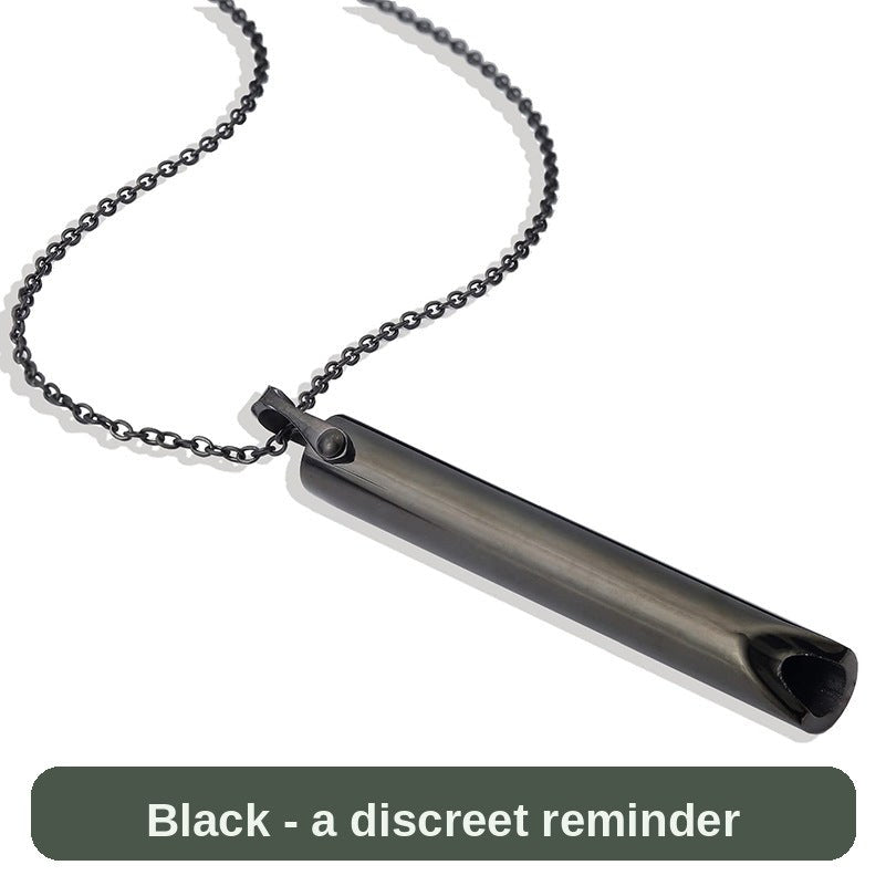 Breathing Necklace in black - a discreet little reminder around your neck to pause and breathe.